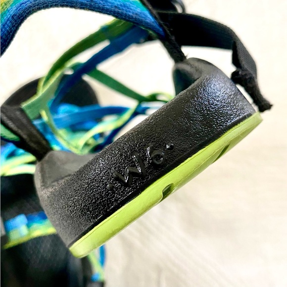 Chaco Two Strap Blue & Green w/ Green Soles W6 - Picture 8 of 14
